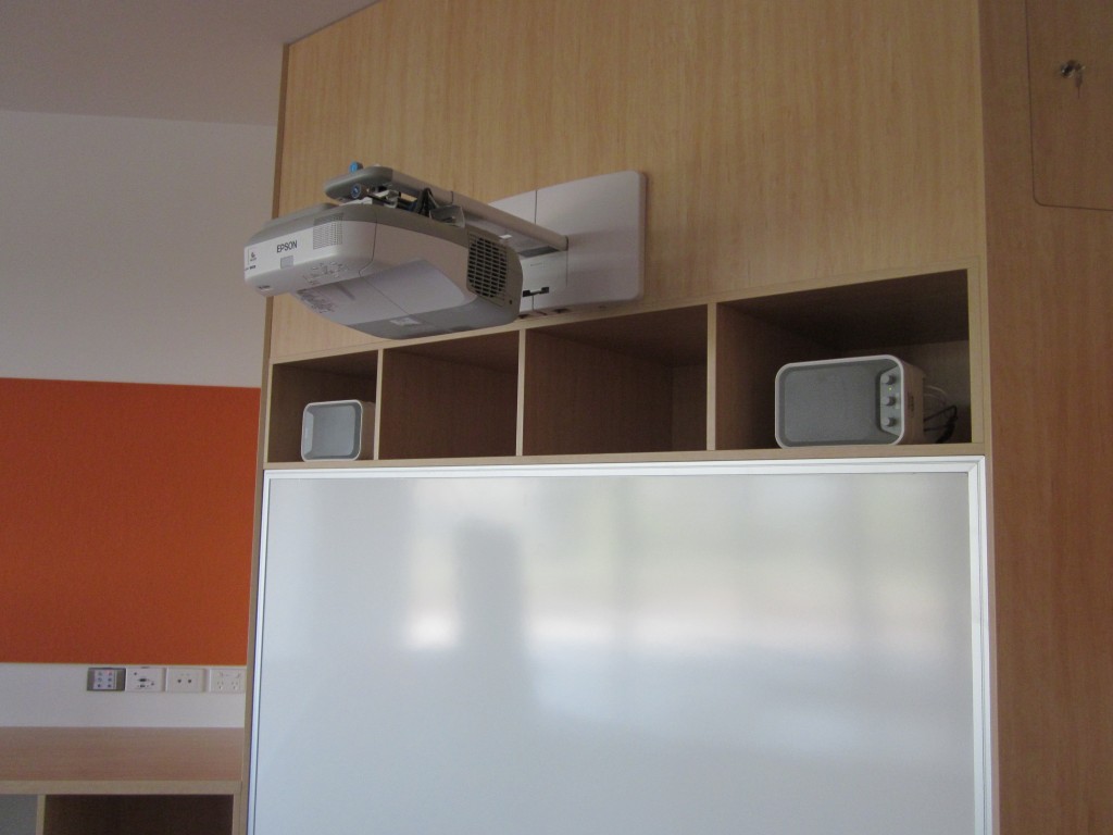 The new Epson EB485Wi interactive projector installed in the new junior school of Overnewton College