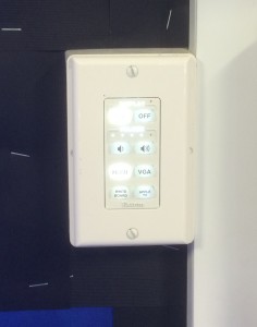 Extron MLC62 AV control panel with custom Apple TV button