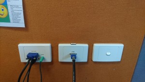 VGA and audio along with HDMI connections installed to accommodate for a wide range of student and teacher's laptops.
