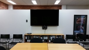Video conference solution featuring Vaddio BaseSTATION Premier System and Samsung 65" display