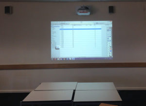 woodwork classroom projector system