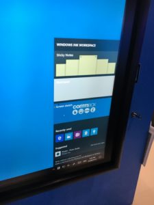 Closeup of the CommBox Classic 103" 4K interactive display