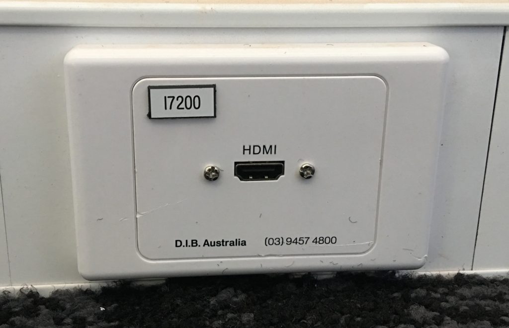 HDMI input plate at Brighton Grammar