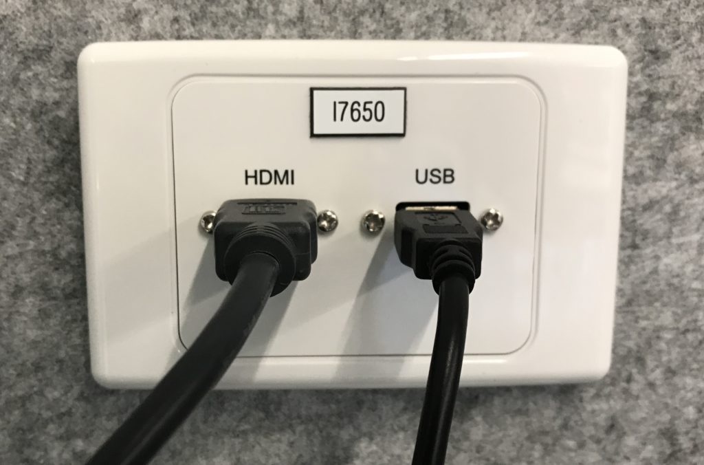 HDMI and USB input plate connections at Caulfield Grammar School