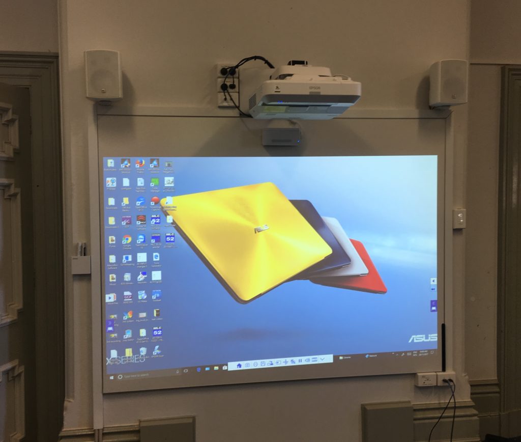 EPSON EB-1450Ui interactive projector and vitreous enamel whiteboard at CGS