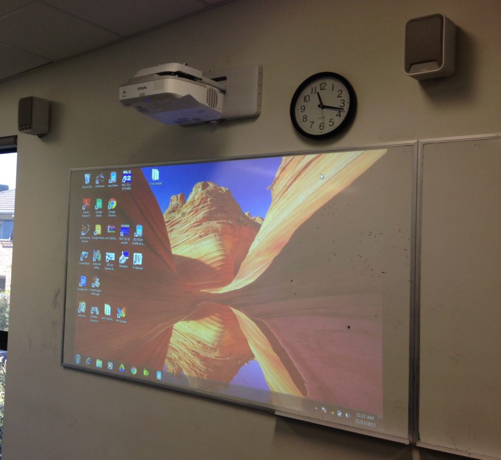 EPSON EB-685W Ultra Short Throw projector and EPSON 30 Watt external powered speaker system at Kingswood College