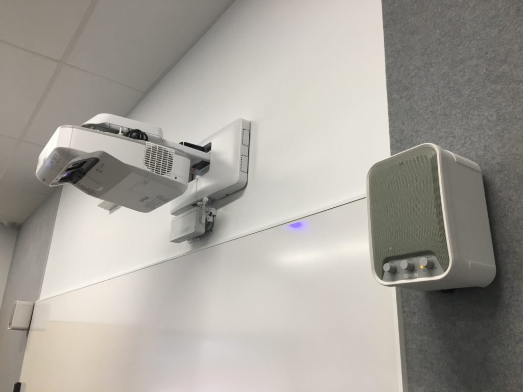 EPSON EB-695Wi Interactive Finger Touch Projector and an EPSON SP02 30W powered speaker at Ringwood Secondary