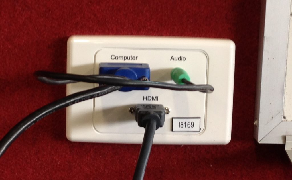 HDMI input plate with integrated VGA and audio inputs at Hume Anglican Grammar
