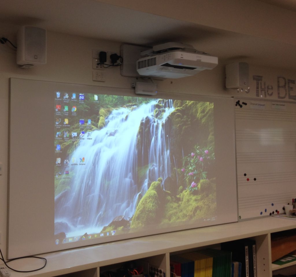 EPSON EB-696Ui Ultra Short Throw Finger Touch interactive projector at Melbourne Girls Grammar