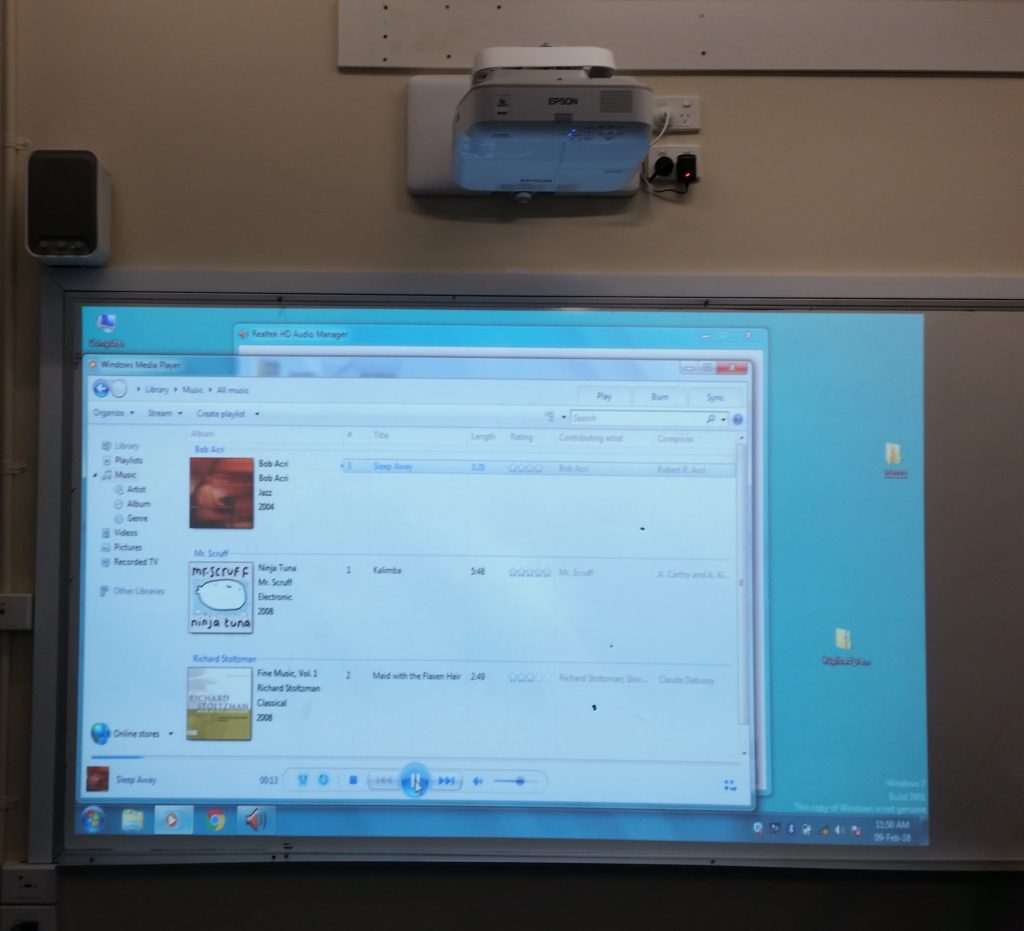EPSON EB-685Wi Ultra Short Throw Interactive Projector at Parade College
