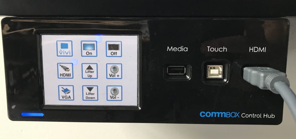 CommBox Touchpanel control system and input plate kit at St Catherine's