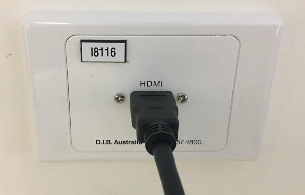 HDMI input plate at Stonnington Depot