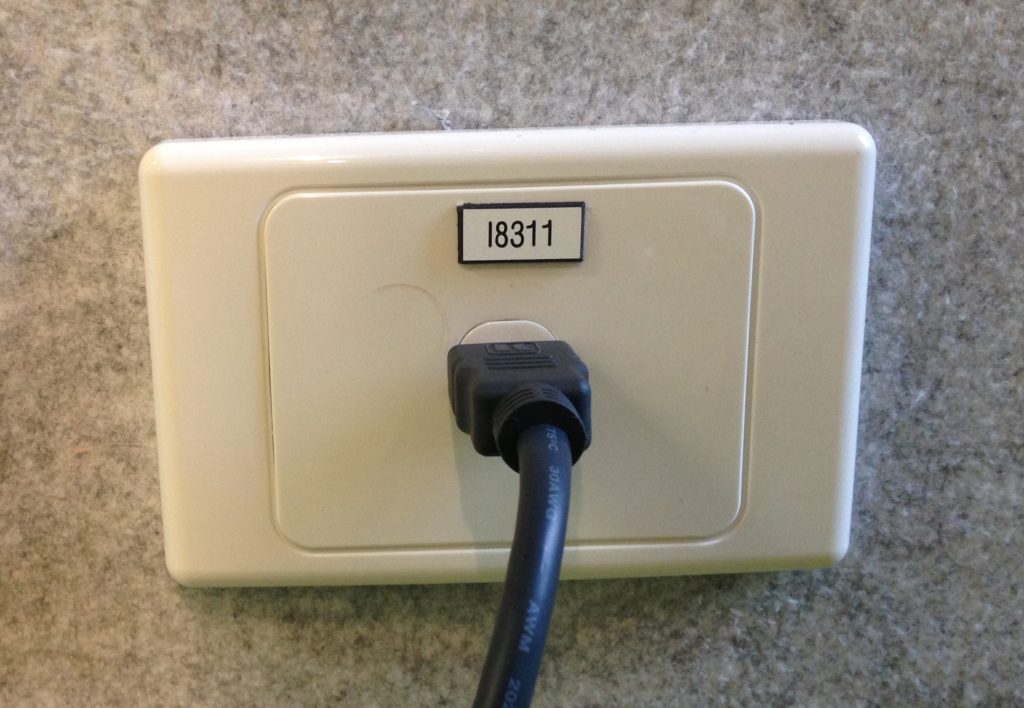 HDMI input plate at Siena College