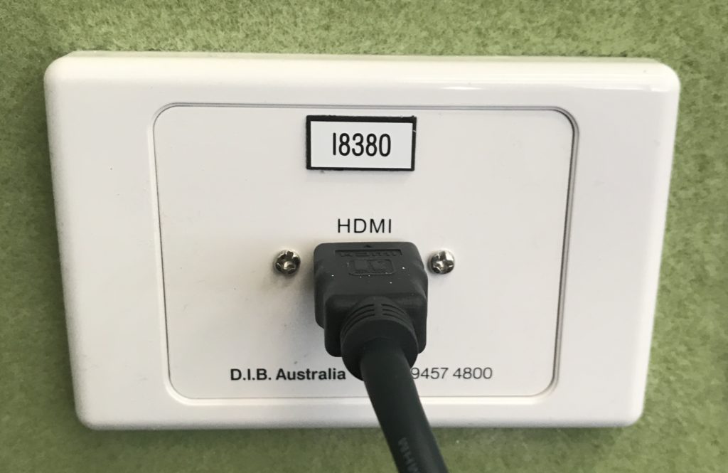 HDMI input plate at Langwarrin Primary