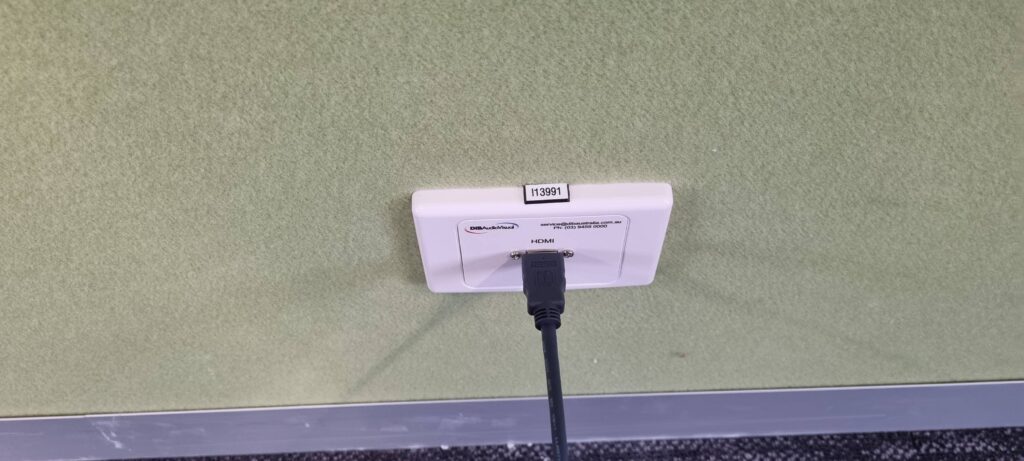 HDMI wall plates installed by D.I.B Audio Visual at Sunbury Downs Secondary College Relocatable Classrooms
