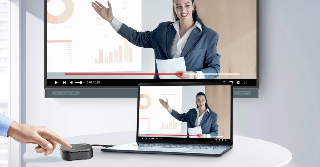 office meeting using wireless presentation