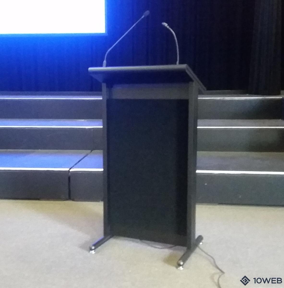 Lectrum L20S lectern with a Beyer Gooseneck Microphone at Balwyn Primary
