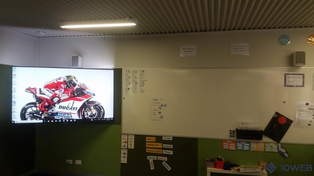 75" Philips commercial monitor and EPSON speaker system at Armadale