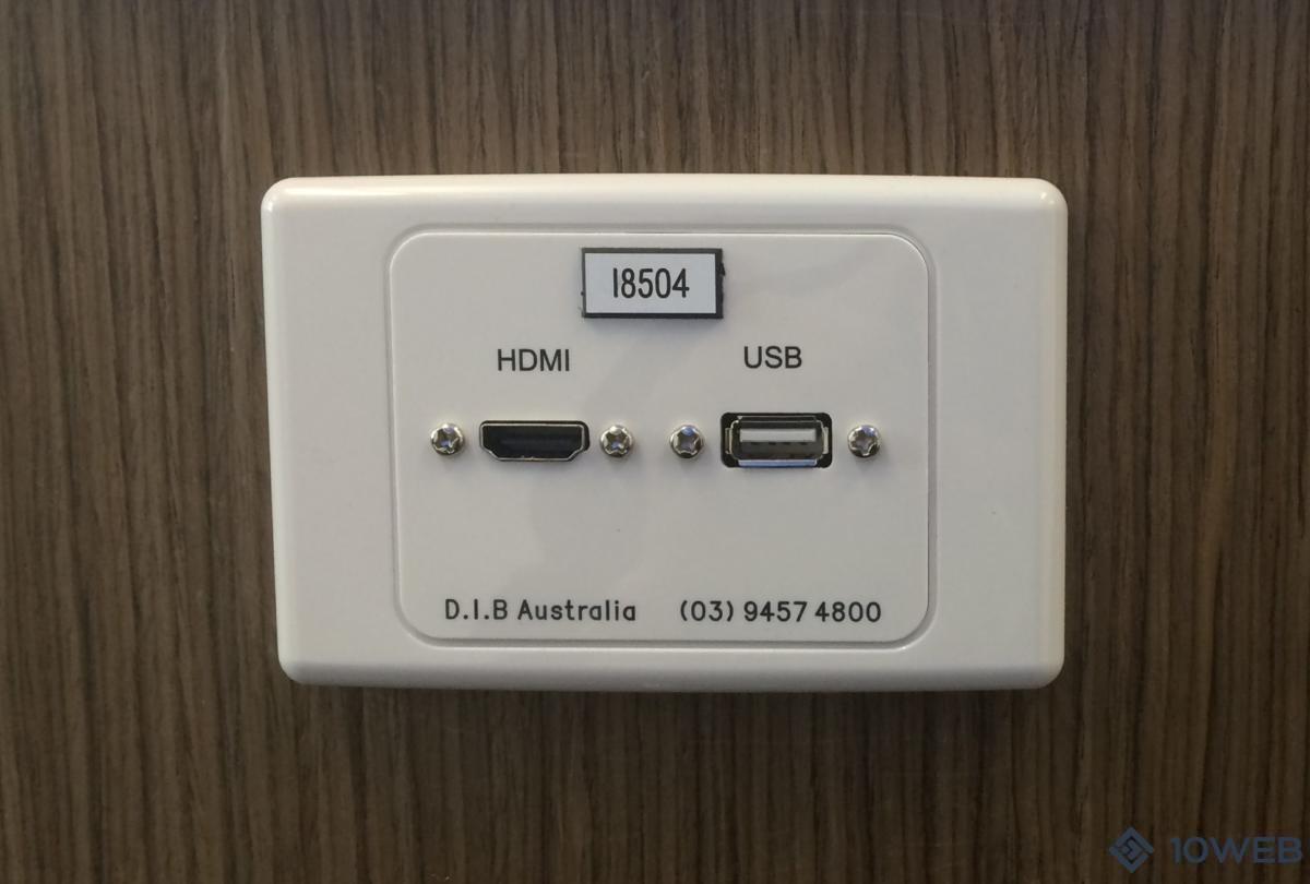 HDMI and USB input plate at St Catherine's