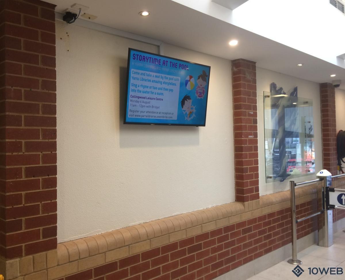 Digital signage at Richmond Recreation Centre