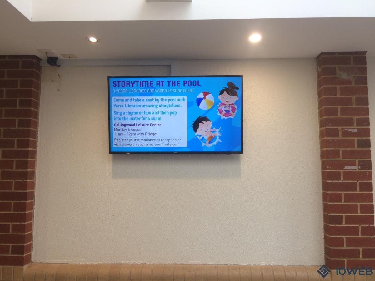 Digital signage at Richmond Recreation Centre