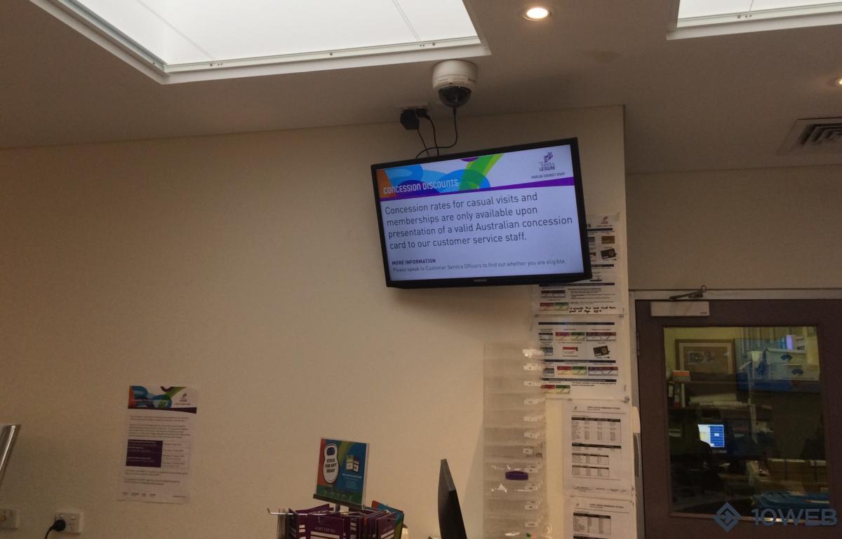 Digital signage at Richmond Recreation Centre