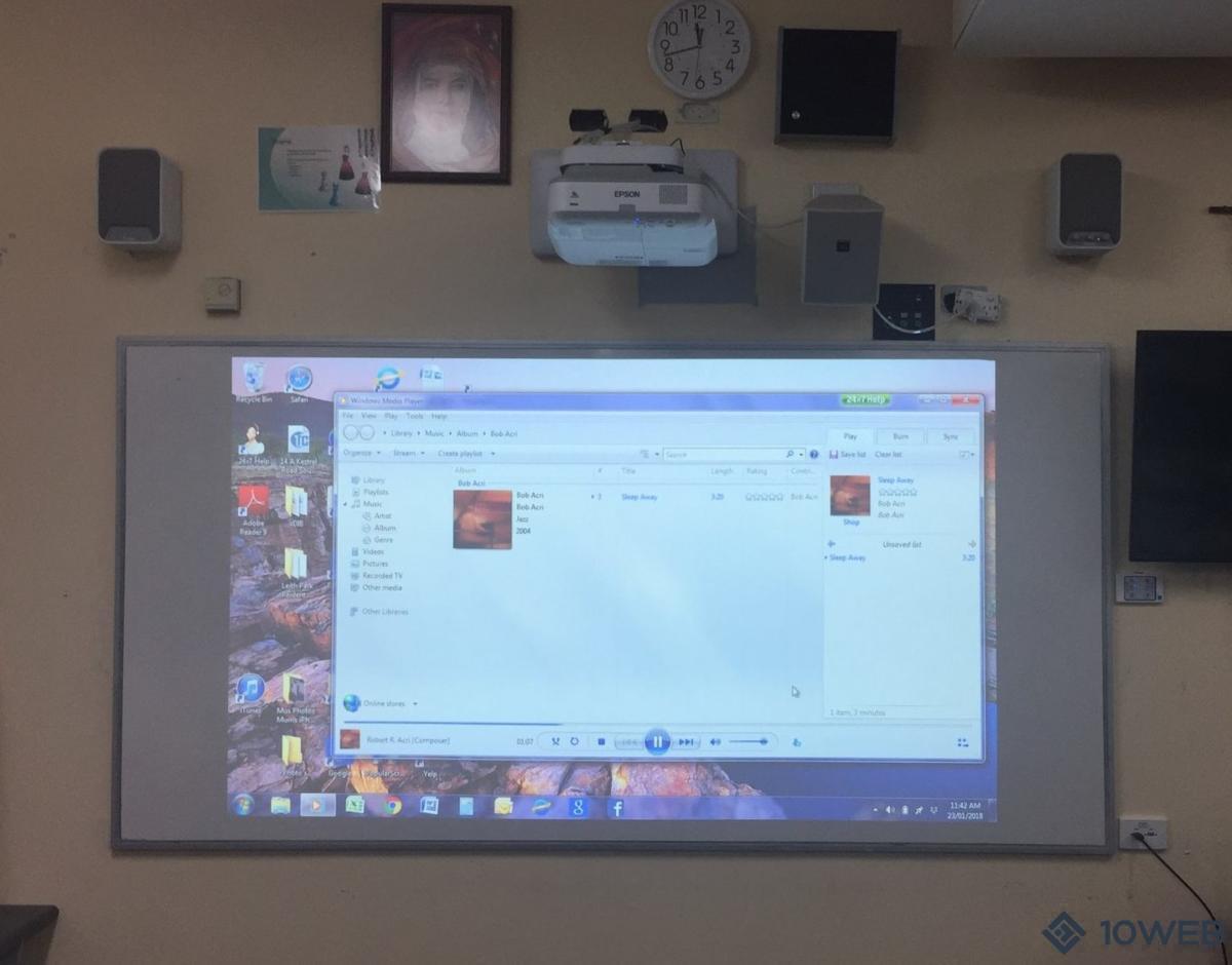 The full projector system at MacKillop College