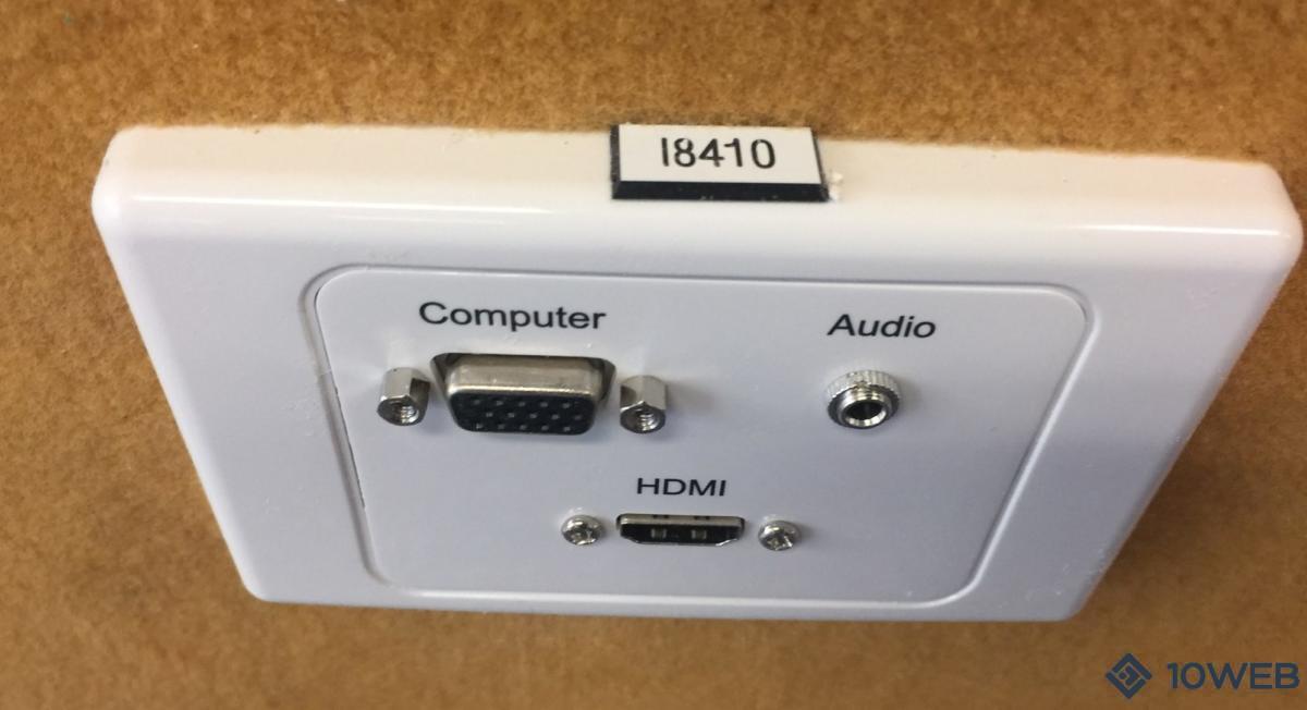 Combined HDMI, VGA and audio input plate at Hume Central Secondary