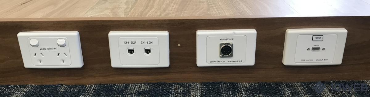 HDMI inputs and microphone sockets at PLC