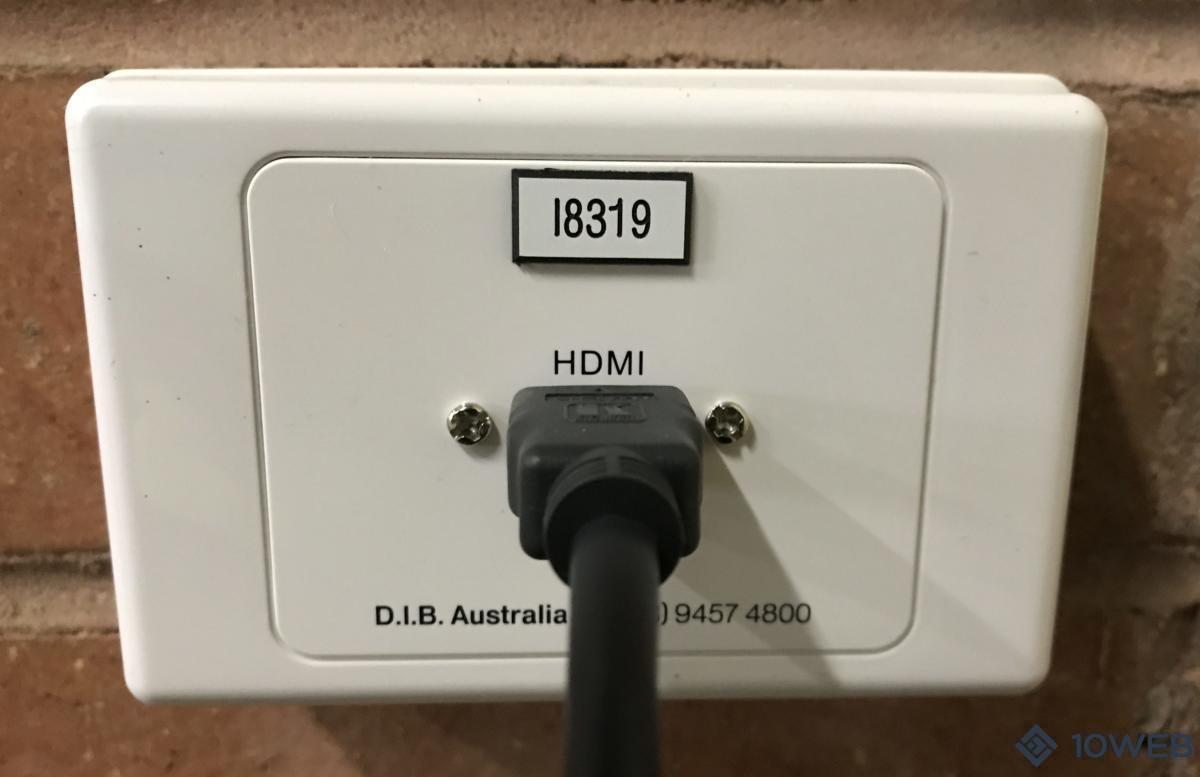 HDMI input plate at Mary MacKillop