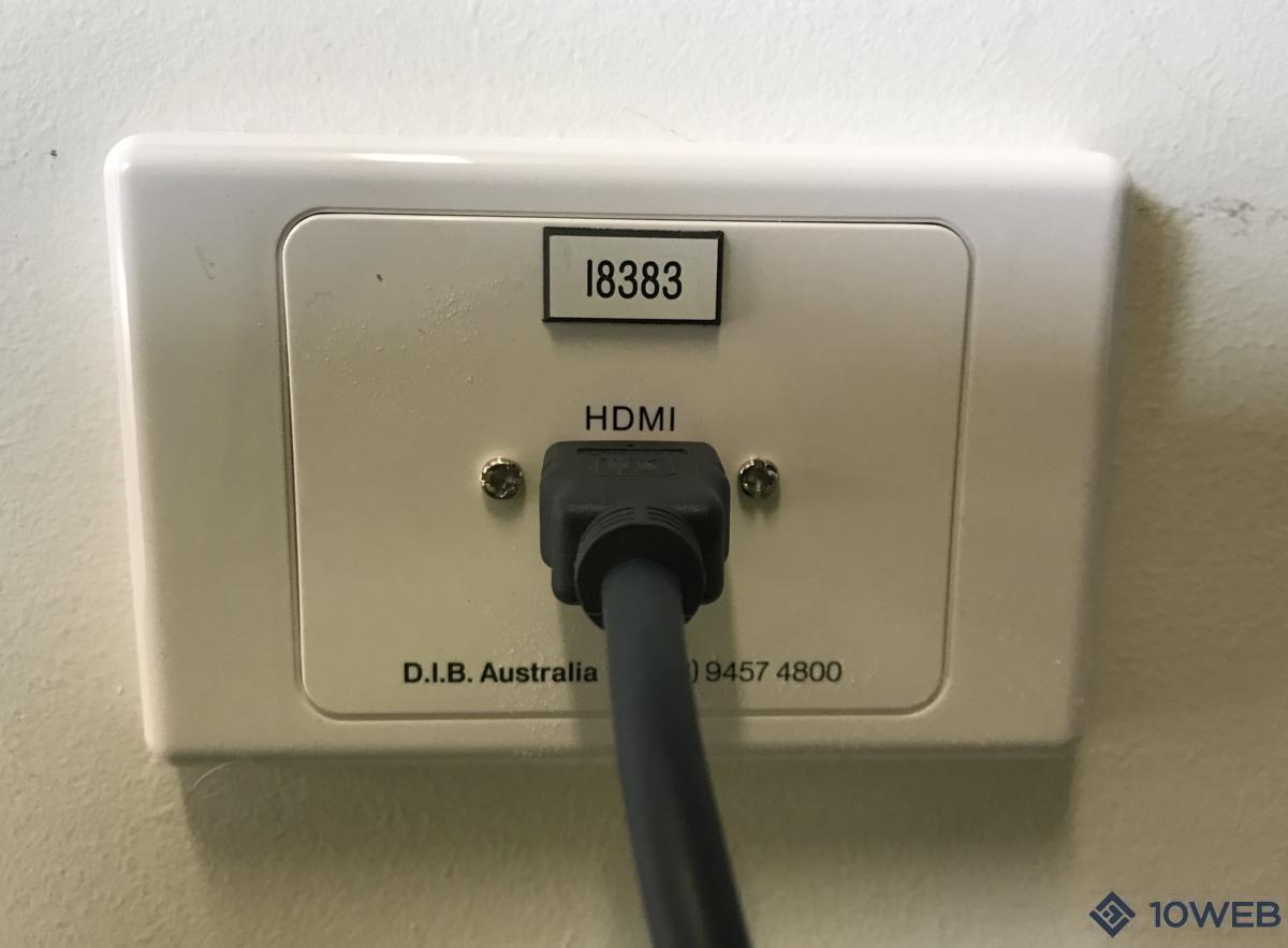 HDMI input plate at Sacred Heart